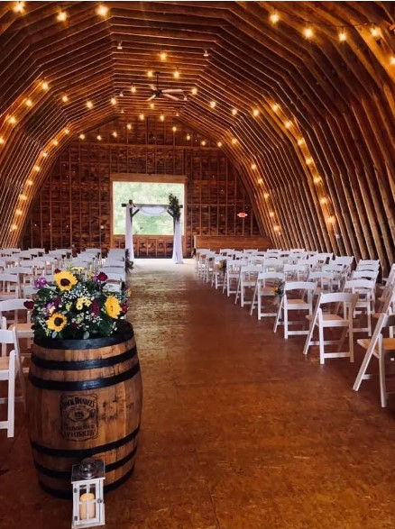 Malden Hill's Barn's second floor set up for a wedding 